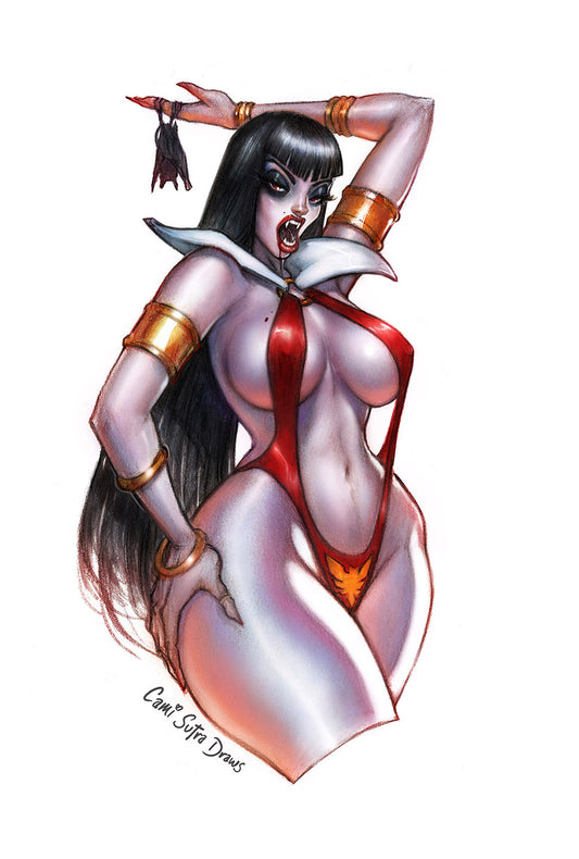 Vampirella with Curves - limited edition art print. Cami Sutra Draws